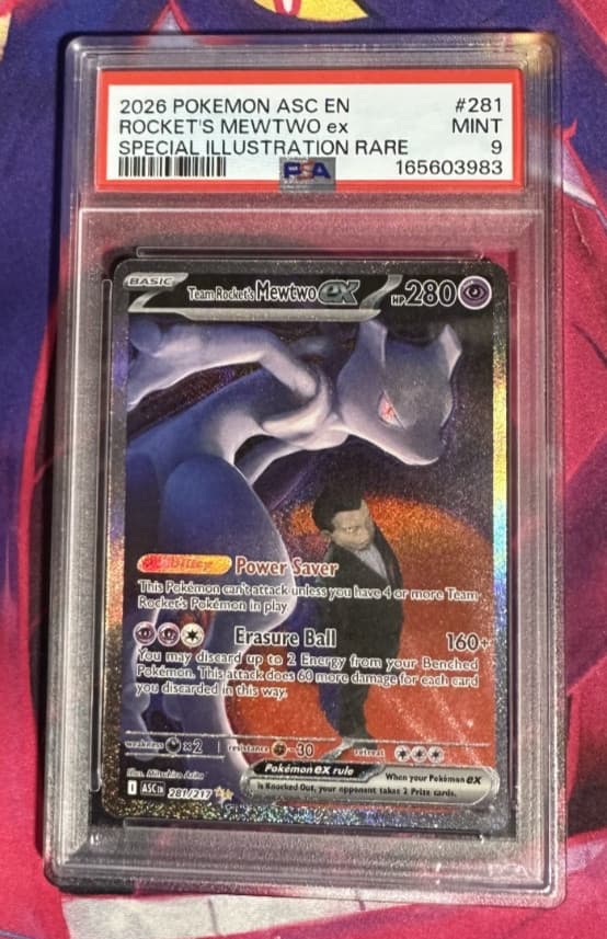 Team Rocket's Mewtwo ex 281/217 Ascended Heroes English PSA Graded 9 Pokemon