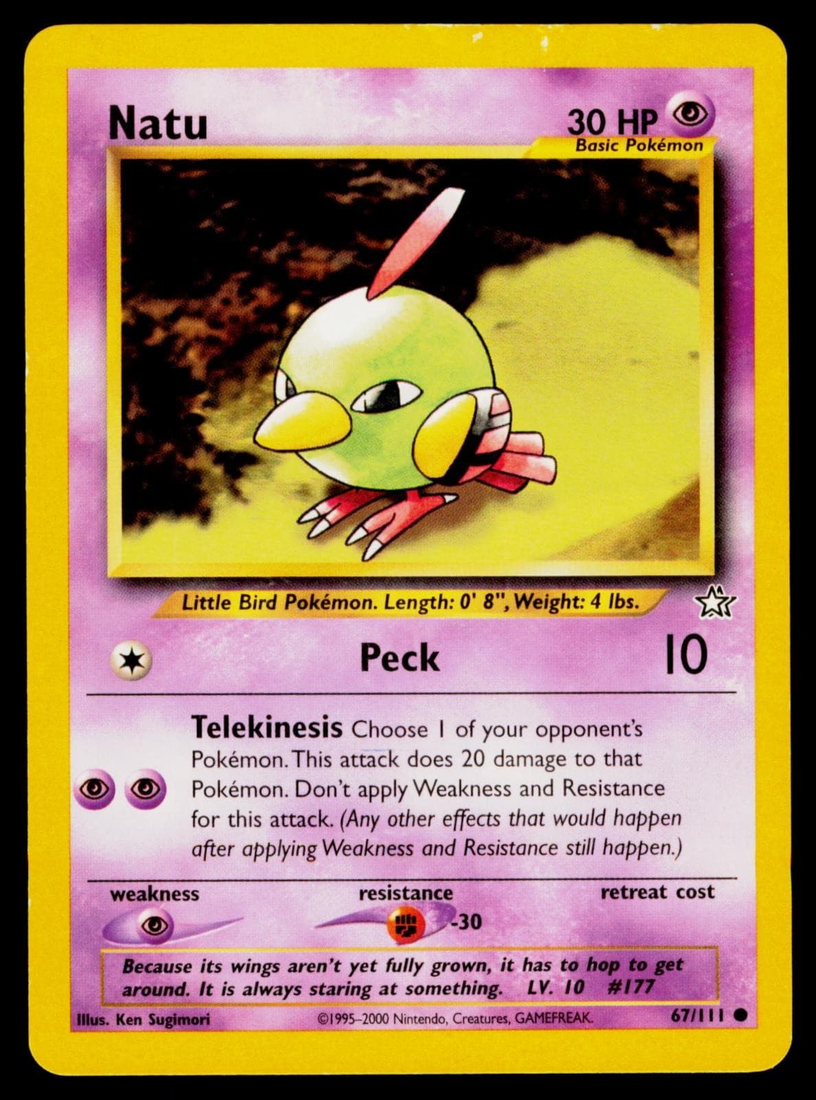 Natu - 67/111 HP Common Neo Genesis Pokemon Unlimited
