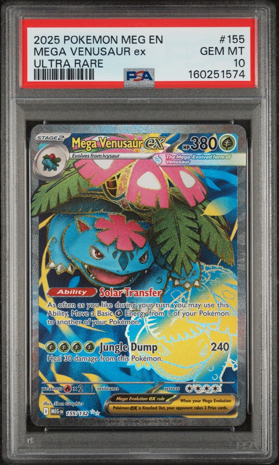 2025 POKEMON MEG EN-MEGA EVOLUTION ULTRA RARE #155 MEGA VENUSAUR EX PSA 10