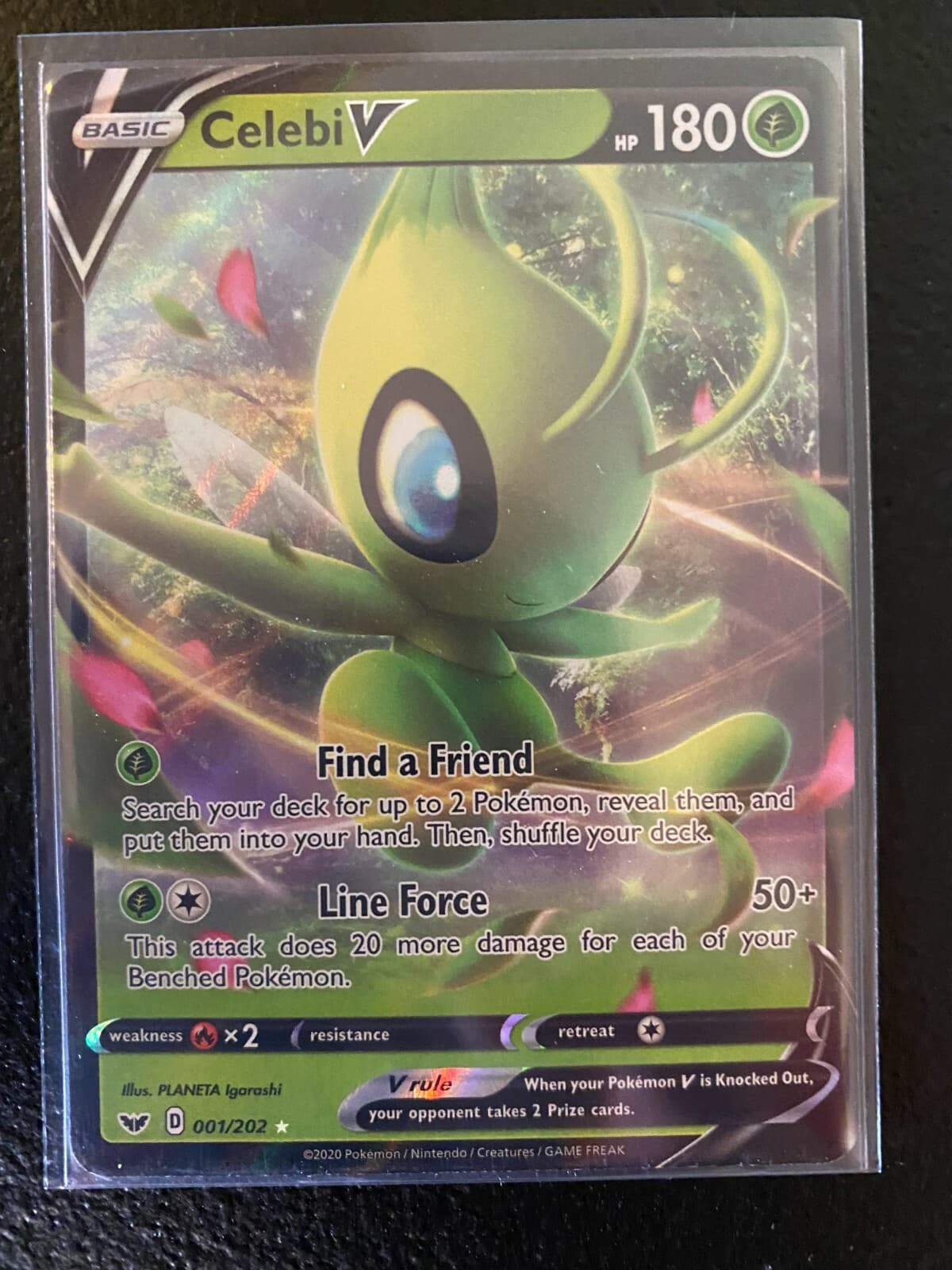 2020 Pokemon, Sword & Shield, #1/202 Celebi V, Holo Ultra Rare