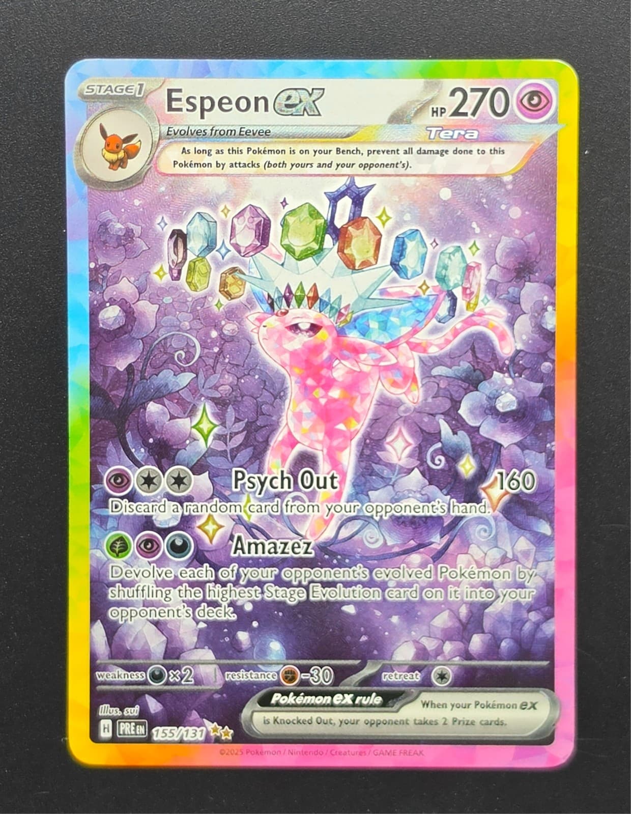 Espeon ex 155/131 Prismatic Evolutions Special Illustration Pokemon TCG NM/M