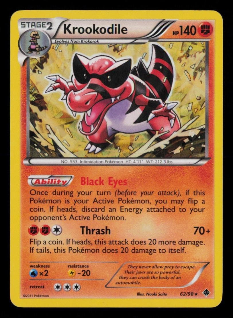Krookodile (BW Emerging Powers) 62/098 Holo Rare Deck Exclusives Pokemon MP