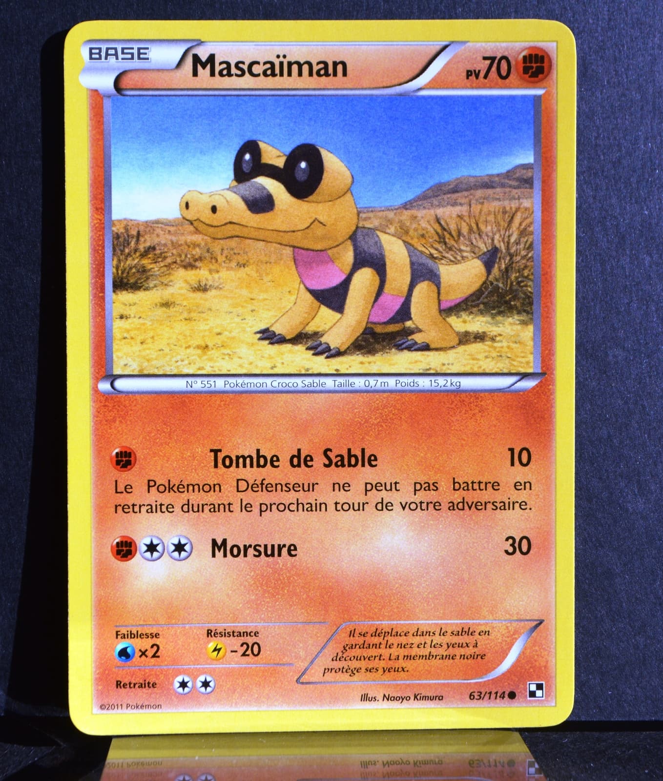 carte Pokémon 63/114 Mascaïman Noir & Blanc NEUF FR