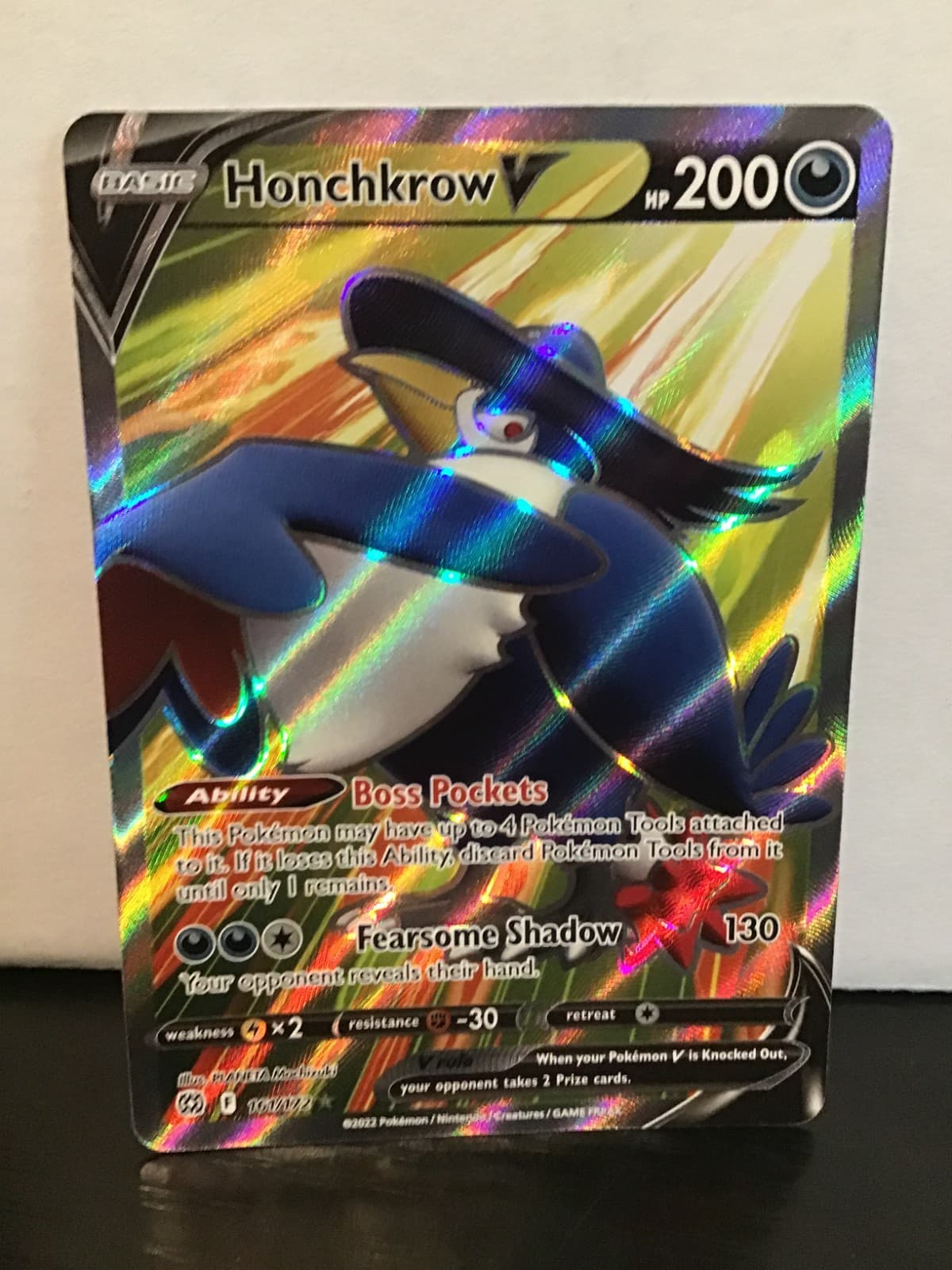 Honchkrow V 161/172 Ultra Rare Holo Pokemon Brilliant Stars