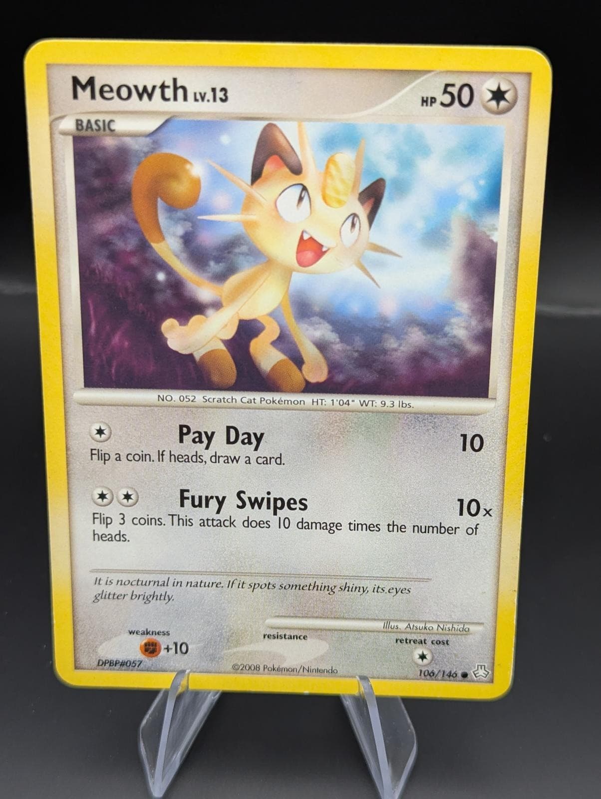 Meowth 106/146 Legends Awakened MP Common 2008 by Atsuko Nishida