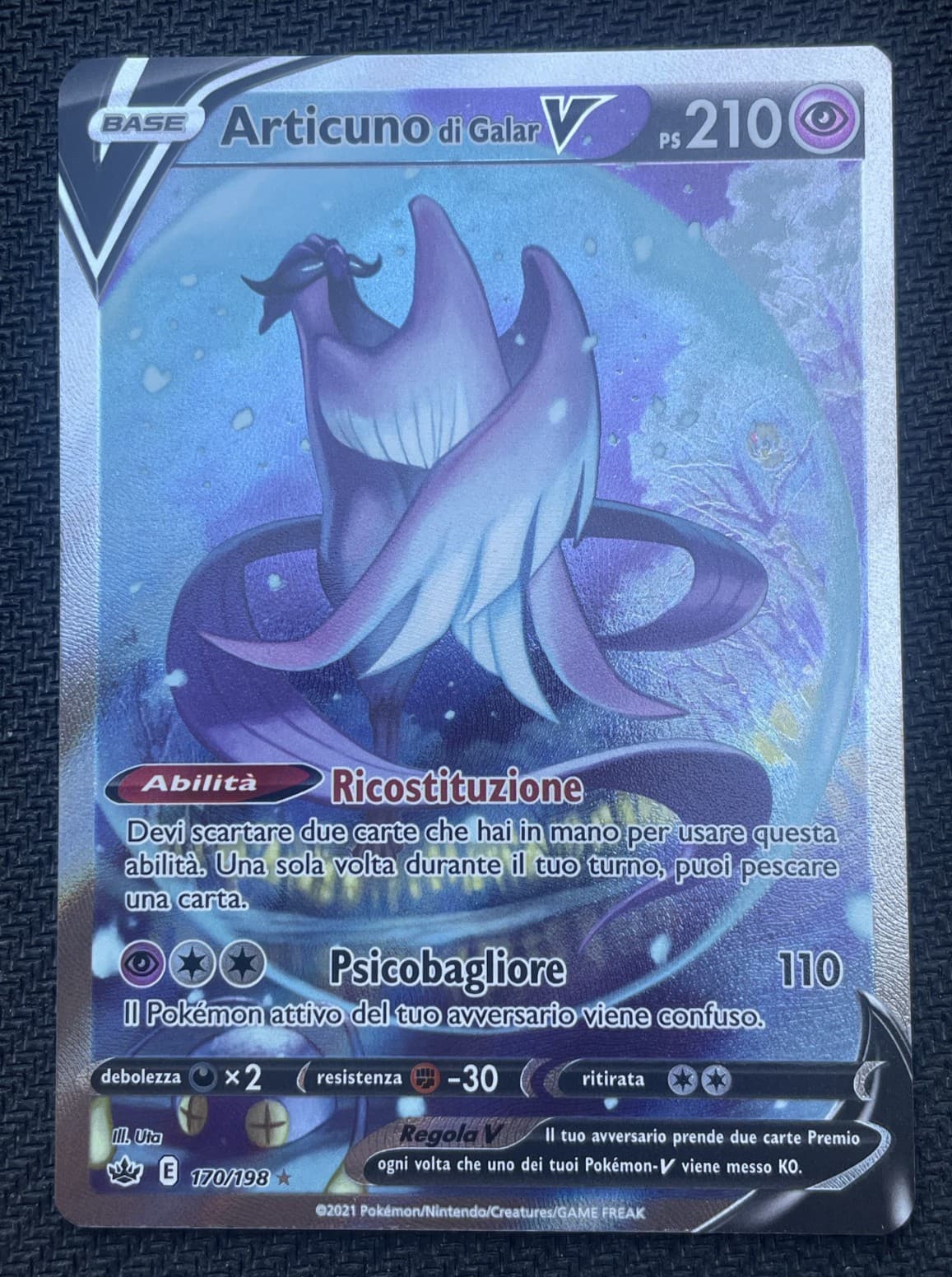 Pokemon TCG ARTICUNO di Galar V 170/198 Regno Glaciale - 2021 ITA ITALIANO