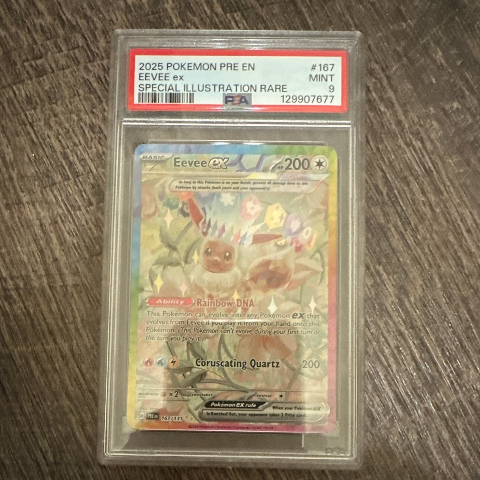 Pokemon TCG 2025 Eevee ex 167/131 Sv: Prismatic Evolutions SIR Holo EN PSA 9