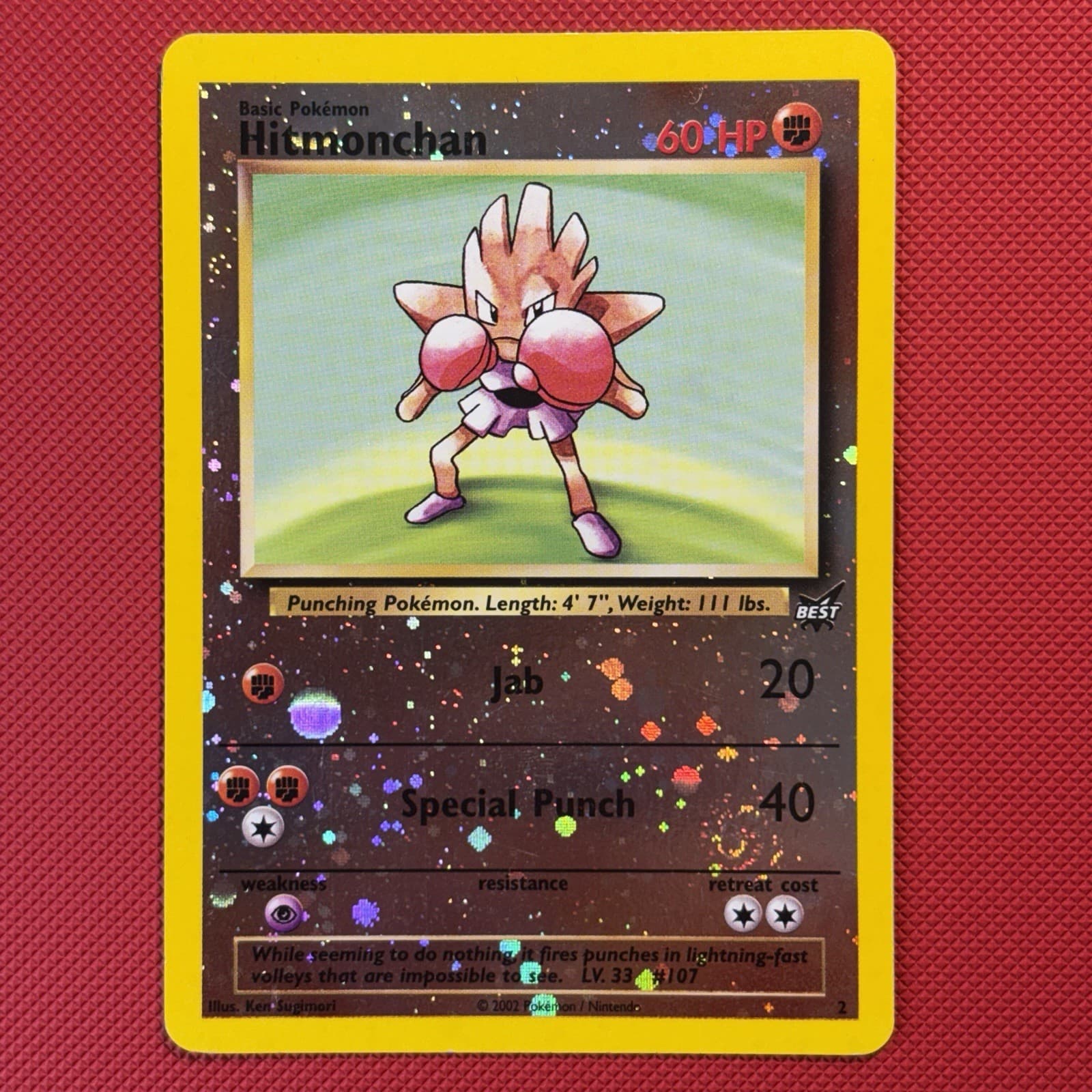 Pokémon Vintage Reverse Holo Hitmonchan Best of Game Promo 2/9 2003
