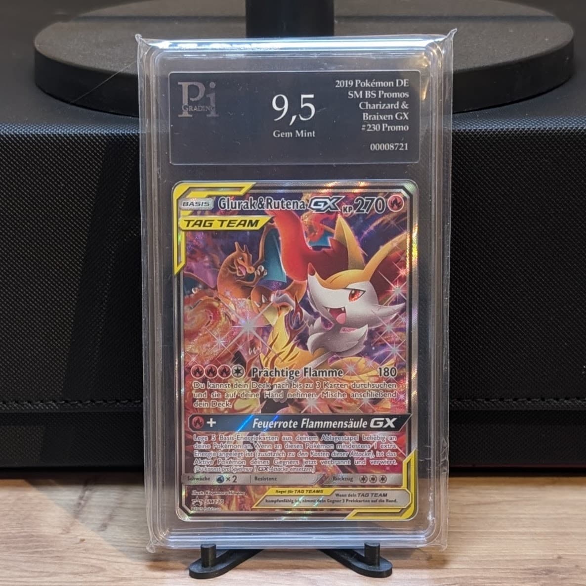 Glurak & Rutena GX SM230 SM Promokarten Feuer Pi Grading 9.5 GEM MINT Pokémon Ka