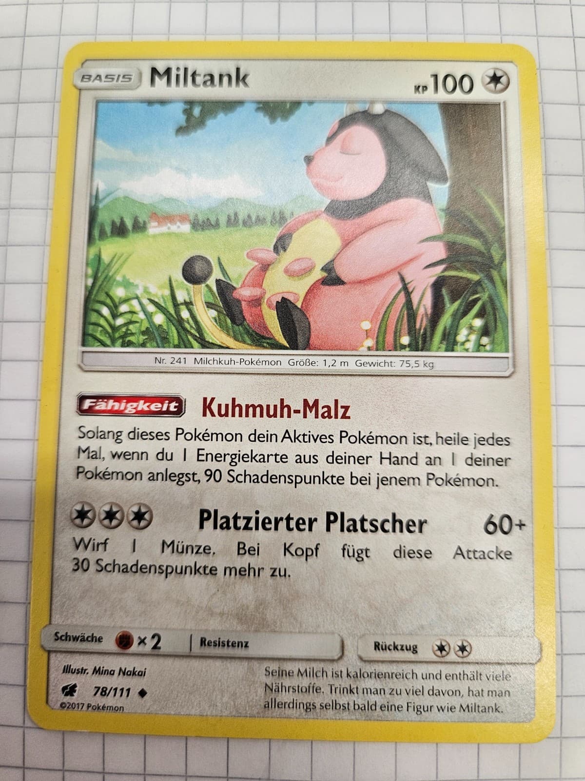 Pokémonkarte Miltank 78/111 Aufziehen der Sturmröte Original