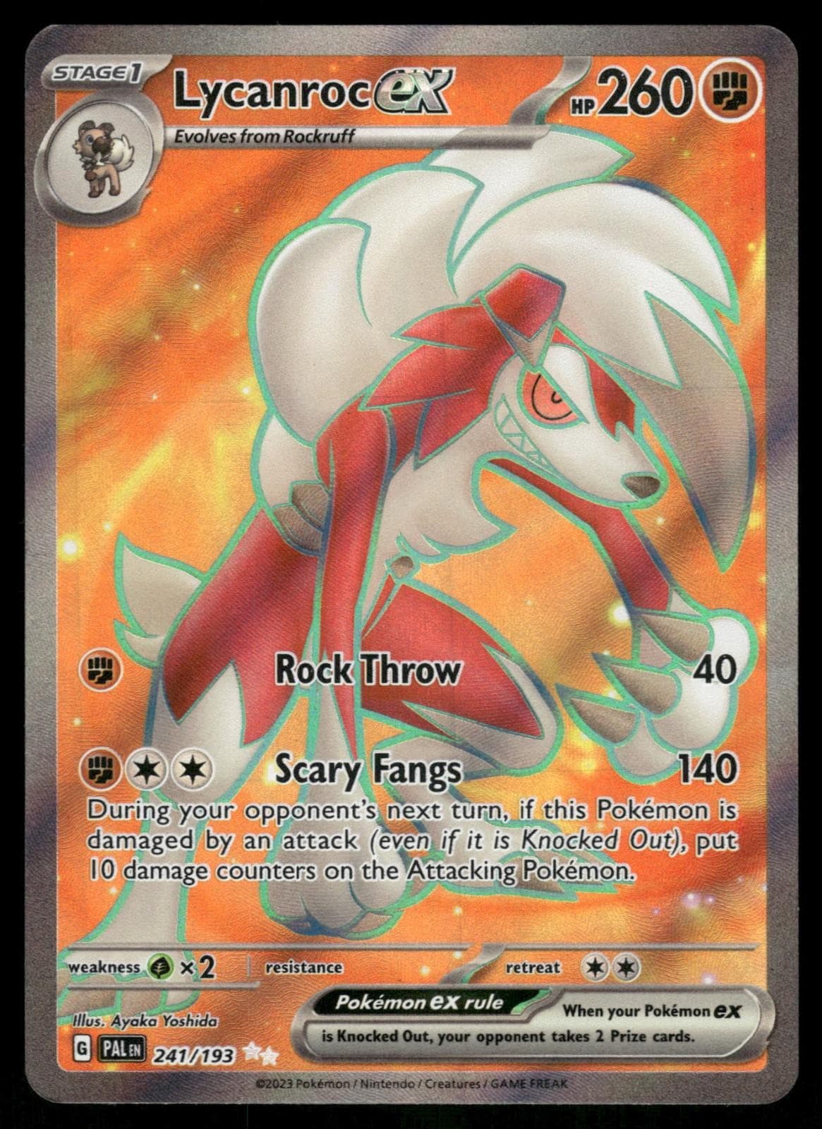 Lycanroc ex 241/193 Ultra Rare Paldea Evolved Pokemon Holo Near Mint
