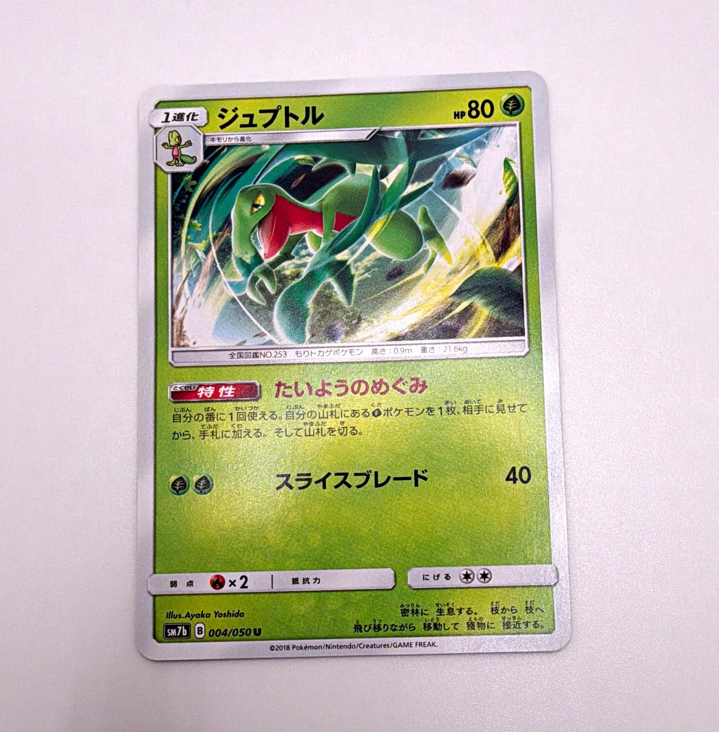 Pokemon TCG Juptile Grovyle 004/050 SM7b Fairy Rise Uncommon Japanese 2018 80 HP