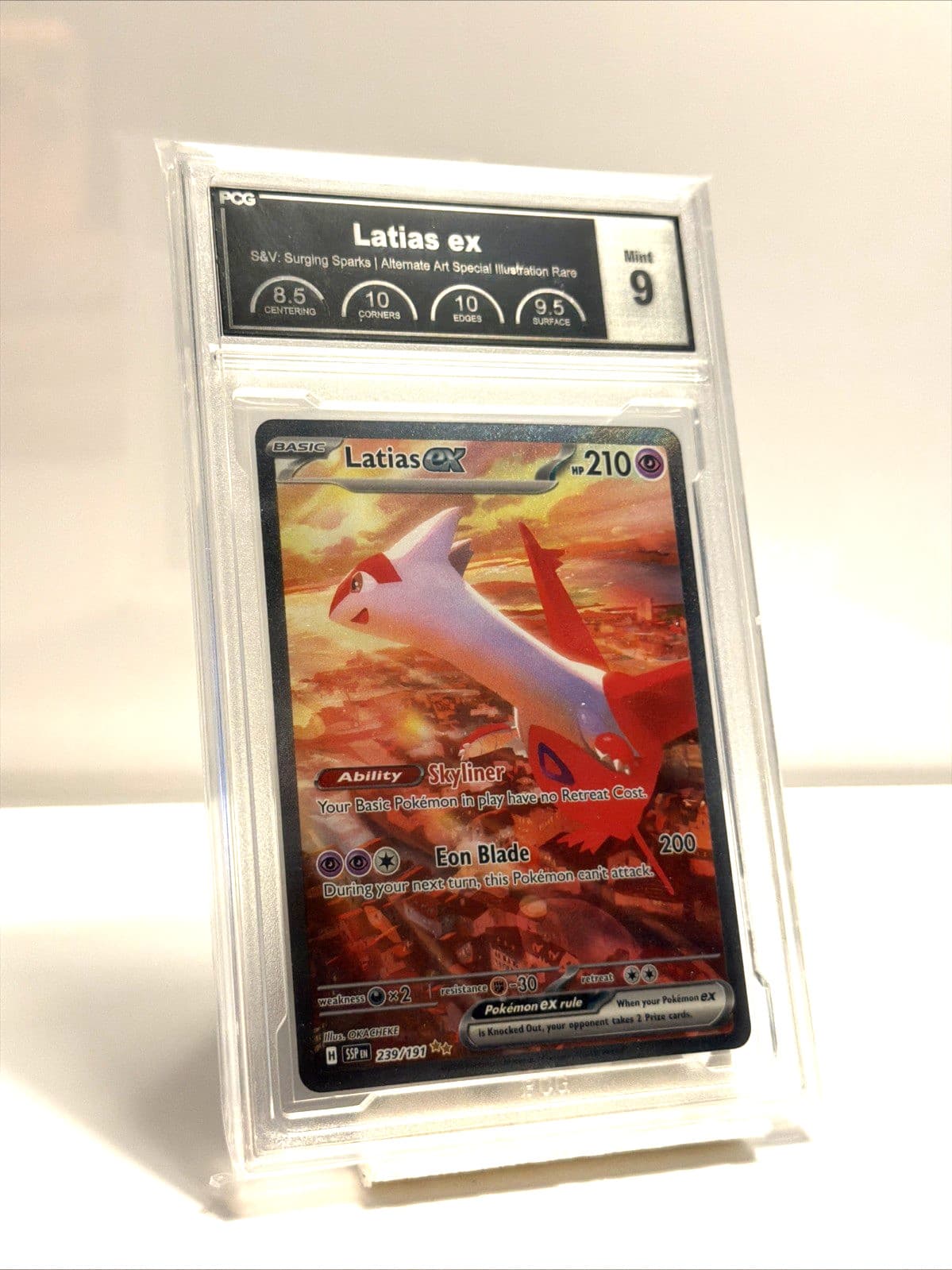 Pokemon Latias Ex Surging Sparks Special Illustration Rare #239/191 PCG/PSA 9