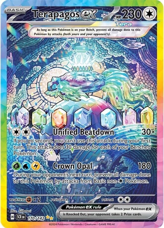 Pokemon Terapagos ex Scarlet & Violet: Stellar Crown 170/142 Holofoil LP