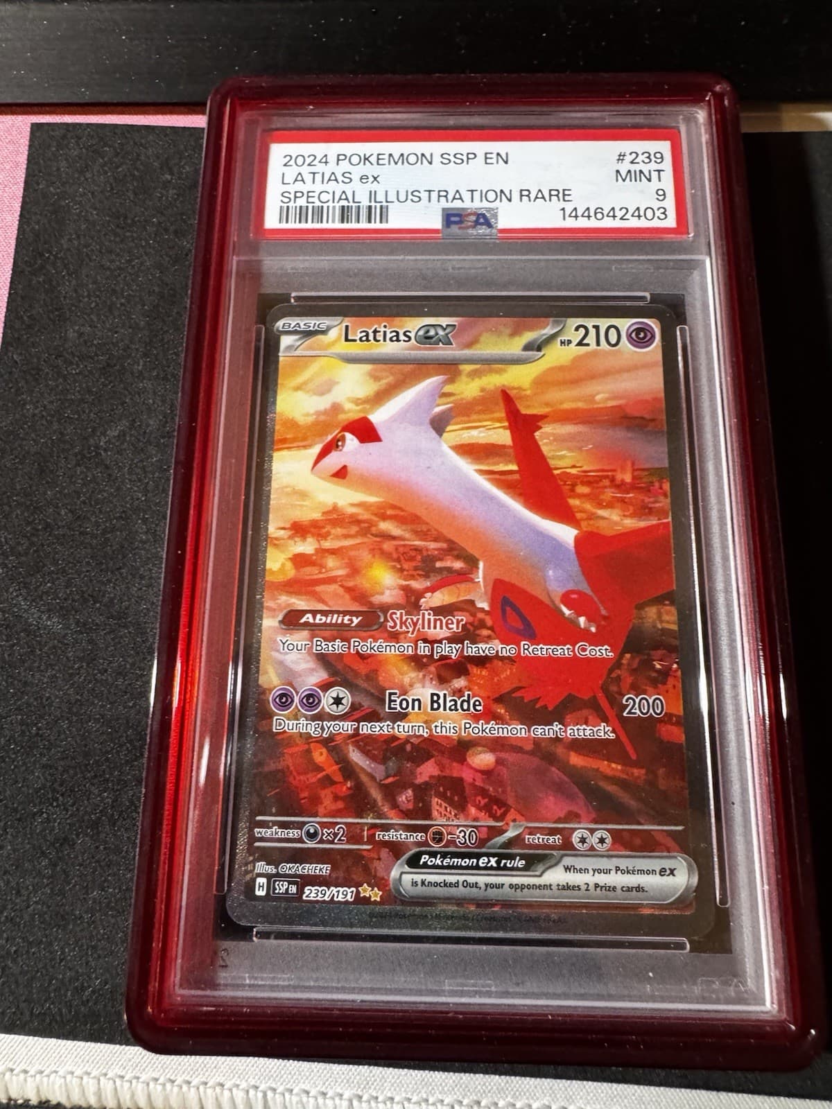 Latias ex 239/191 Sv08: Surging Sparks Holo Special Illustration Rare Psa 9
