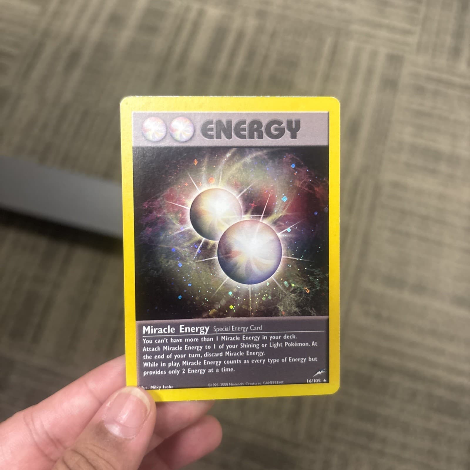 Pokemon TCG Neo Destiny Miracle Energy 16/105 Unlimited Holo Rare 2000