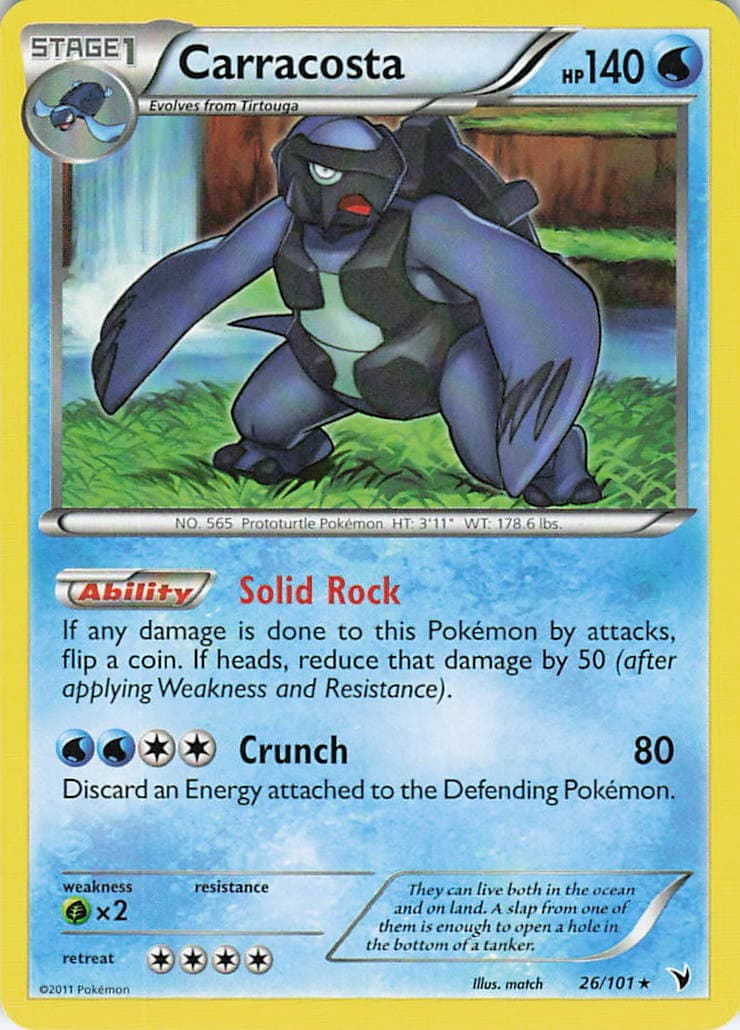Carracosta 26/101 Rare Noble Victories Pokemon Lightly Played