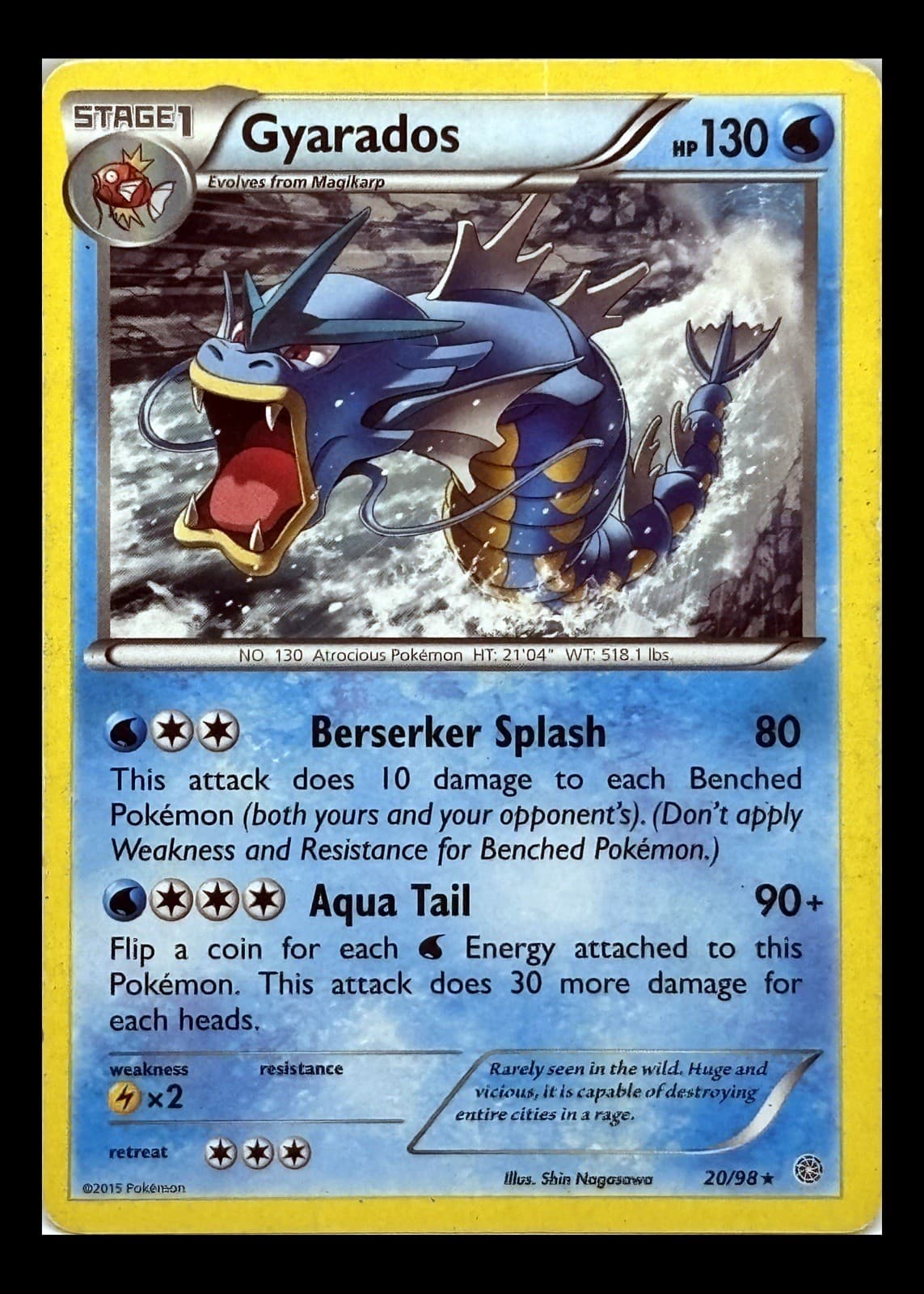 2015 Pokemon Ancient Origins - 20/98 Gyarados Regular - HP