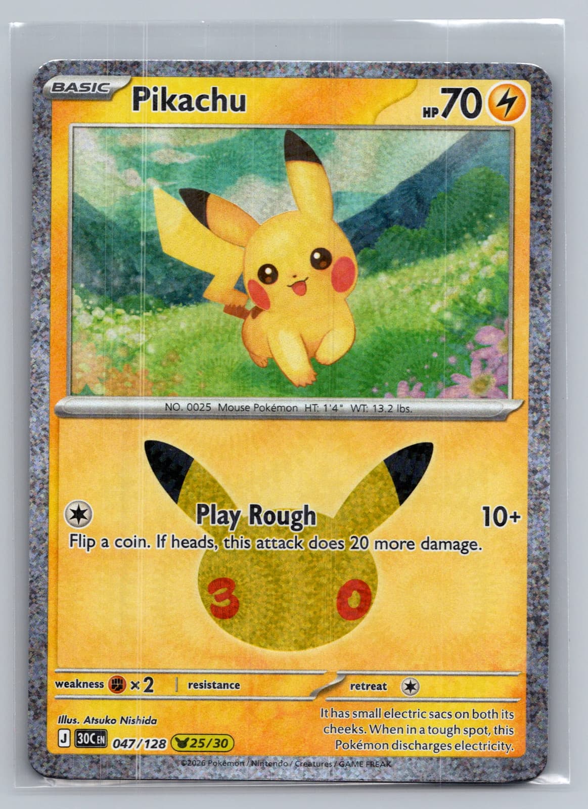 Pikachu #47/128 2026 30th Celebration Pokemon TCG