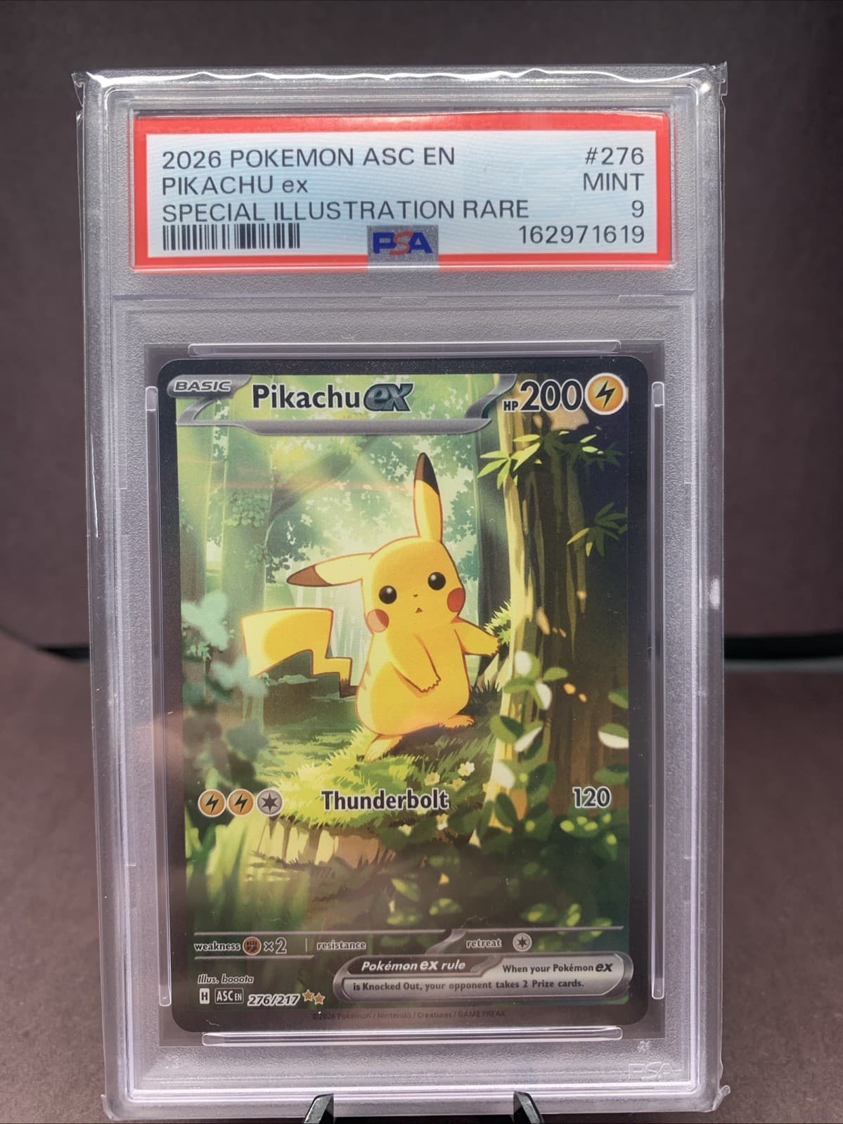 Pokemon TCG PSA 9 - Mint Pikachu Ex 276/217 SIR Ascended Heroes