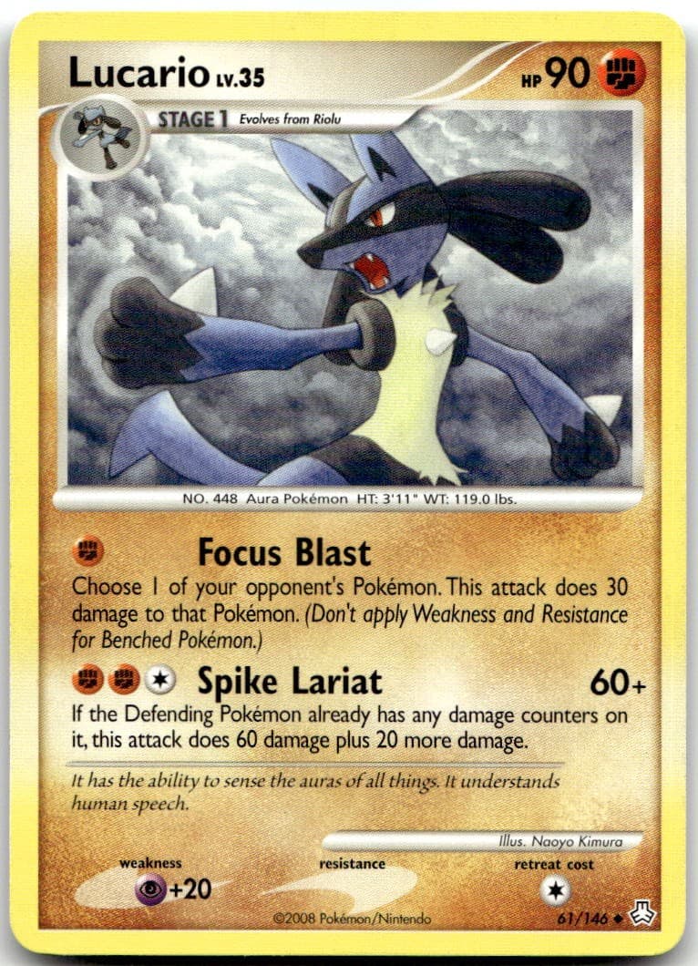 Lucario 61/146 Uncommon Legends Awakened Pokemon Lightly Played