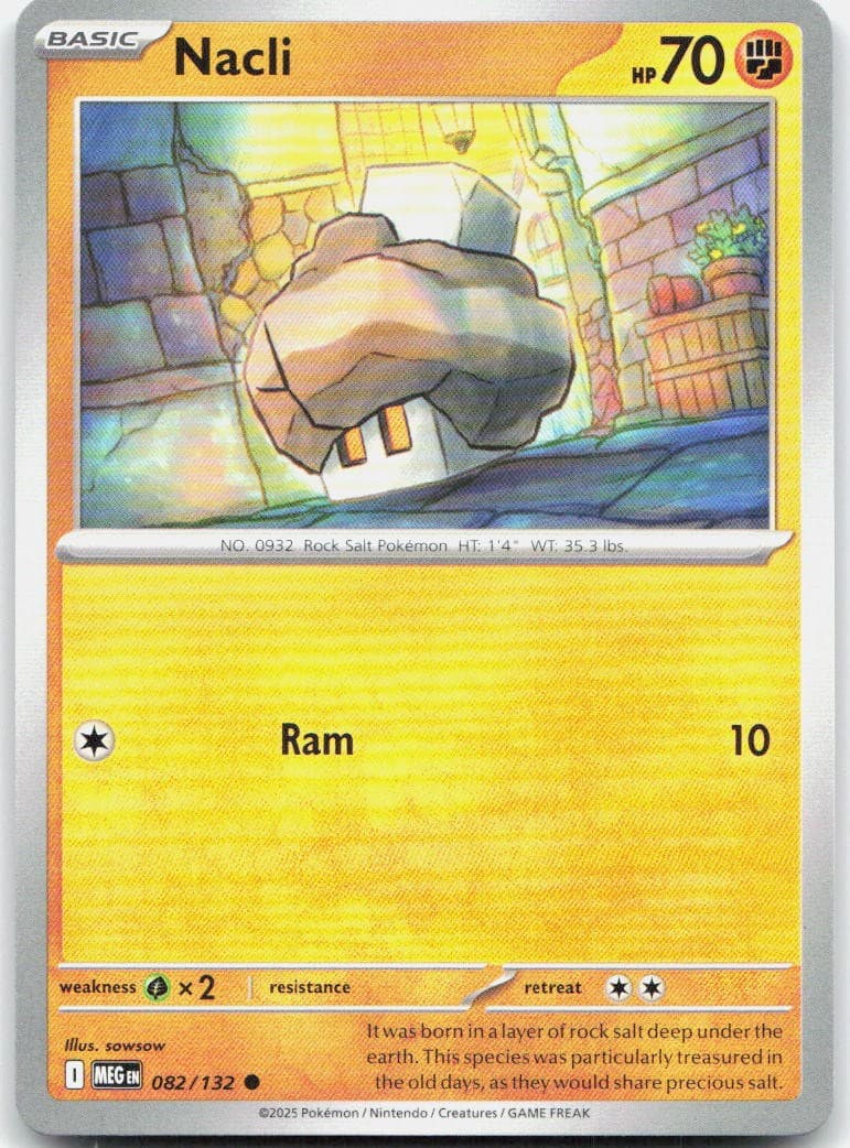 Nacli 082/132 82 ME01 Mega Evolution C NM English Pokémon