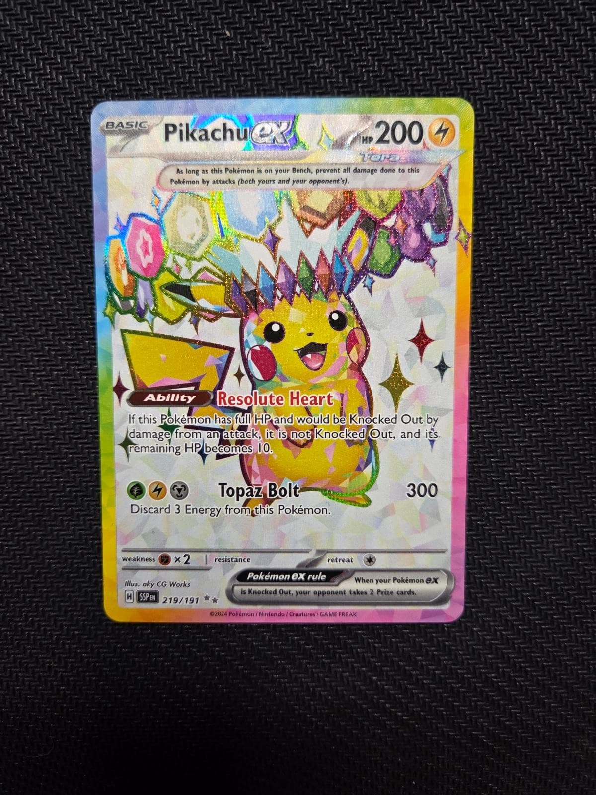 Pikachu ex 219/191 Ultra Rare Surging Sparks Pokemon Holo NM/M