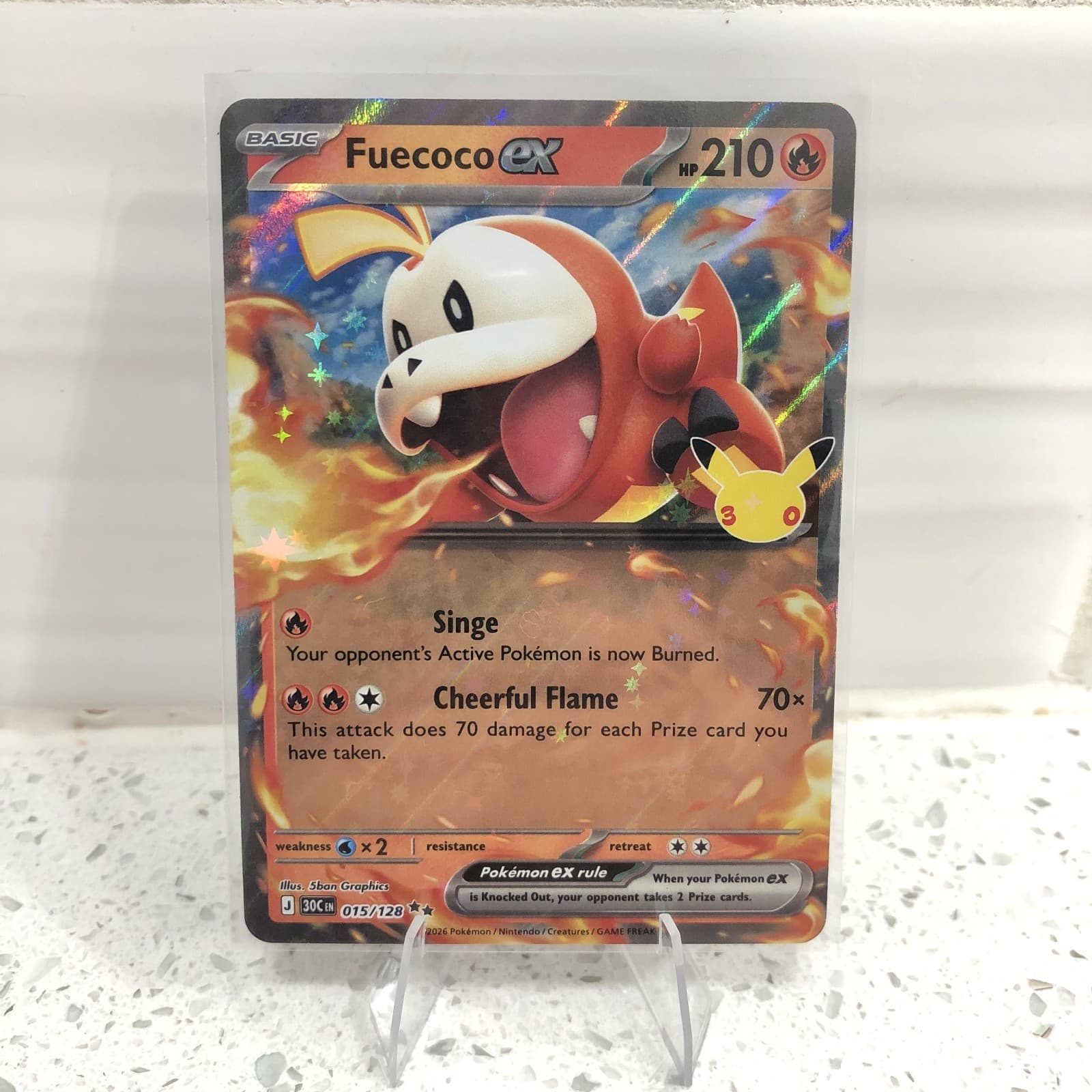 Pokemon 30th Anniversary Fuecoco ex 15/128 Double Rare TCG NM/M PACK FRESH