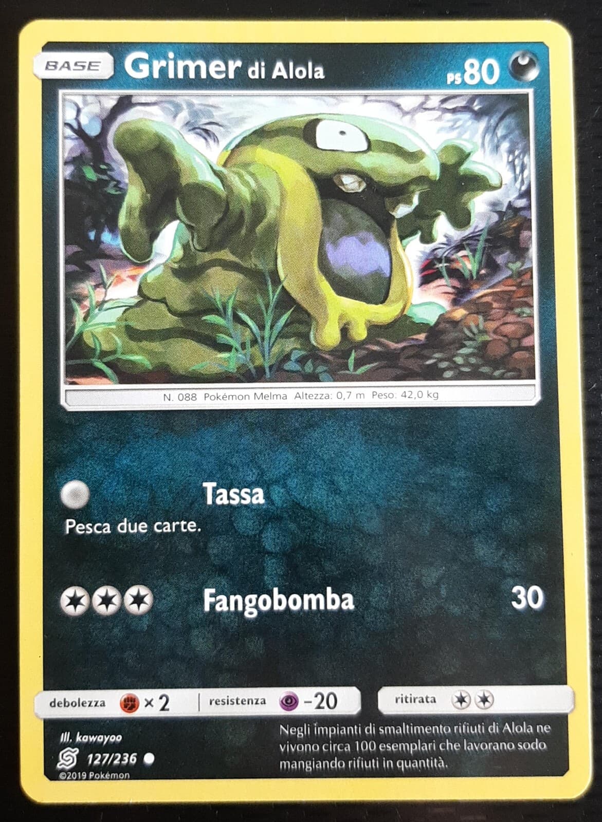 GRIMER DI ALOLA 127/236 in Italiano POKEMON SOLE LUNA Sintonia Mentale