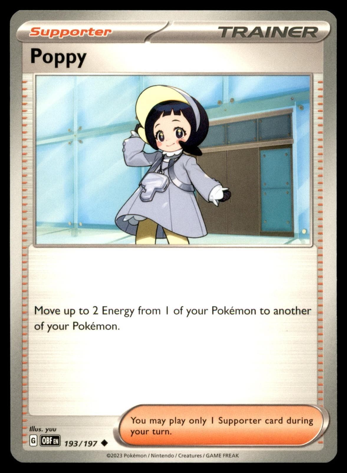 Poppy 193/197 Uncommon Obsidian Flames Pokemon Near Mint
