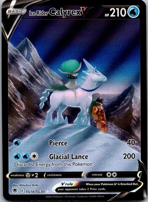 ICE RIDER CALYREX V TG14/TG30 HOLO UR ASTRAL RADIANCE TRAINER GALLERY POKEMON NM