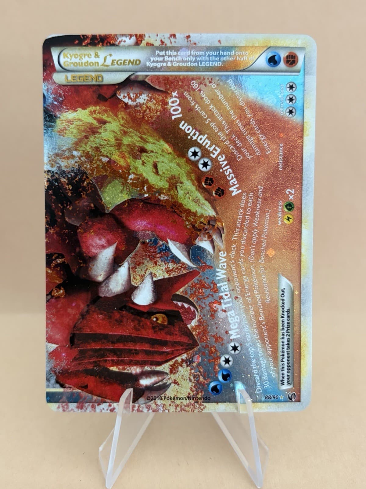 Pokemon Kyogre & Groudon LEGEND Bottom 88/90 Undaunted Holo