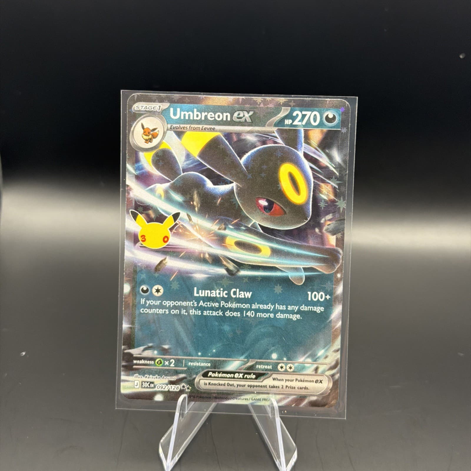 Pokemon Umbreon ex ME: 30th Celebration 092/128 Holo Ultra Rare