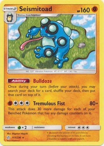 Seismitoad - 117/236 - Rare (Near Mint) Cosmic Eclipse - Fighting Pokémon