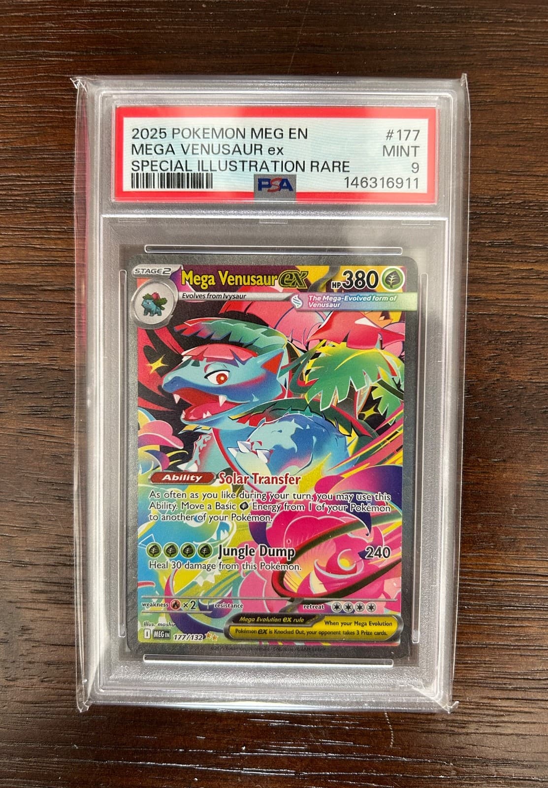 2025 Pokemon Mega Evolution Mega Venusaur ex 177/132 SIR PSA 9 Mint Holo Rare
