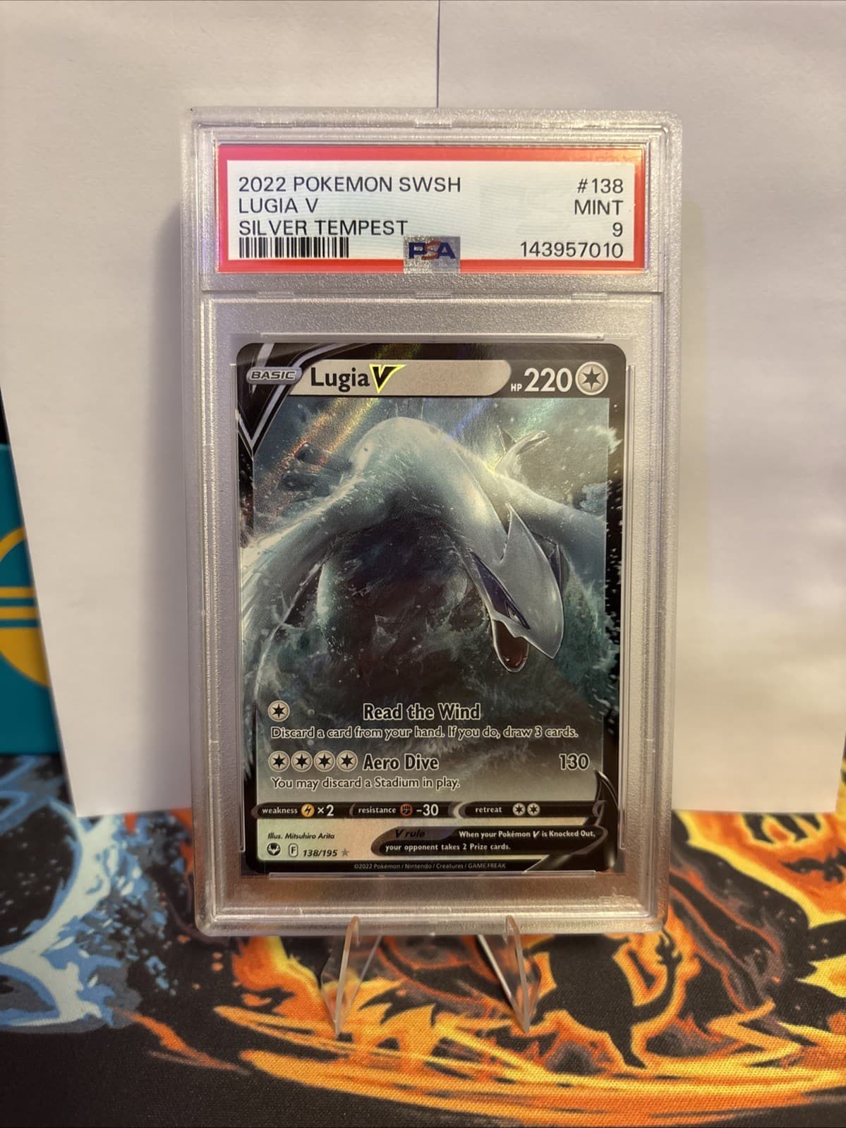 Pokemon Lugia V Silver Tempest Holo Ultra Rare PSA 9 138/195 2022