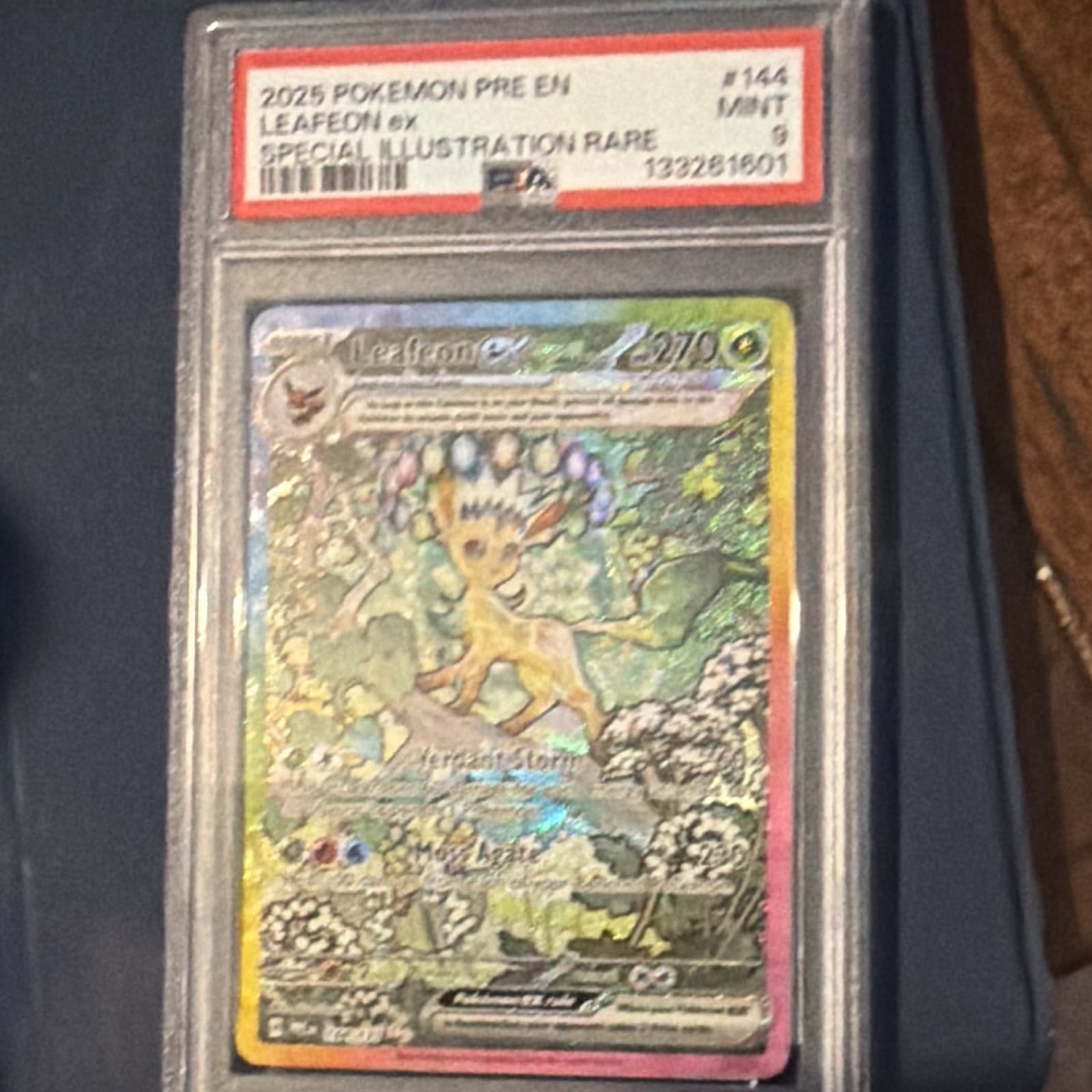 Pokemon 2025 Prismatic Evolutions Leafeon ex 144/131 SIR Holo PSA 9