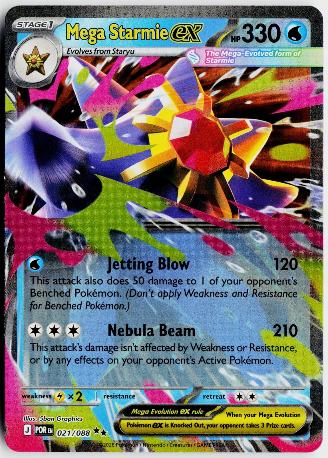 Pokemon TCG: Mega Starmie ex 21/88 POR NM
