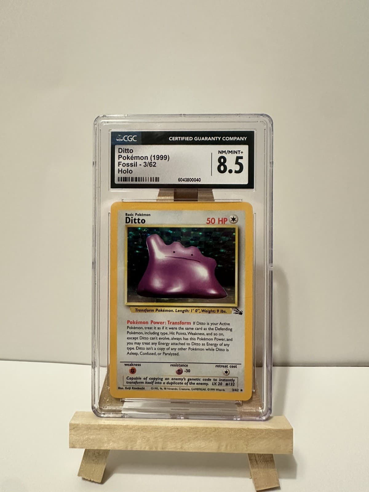 Ditto 3/62 Fossil Holo Rare 1999 CGC 8.5 NM/MINT