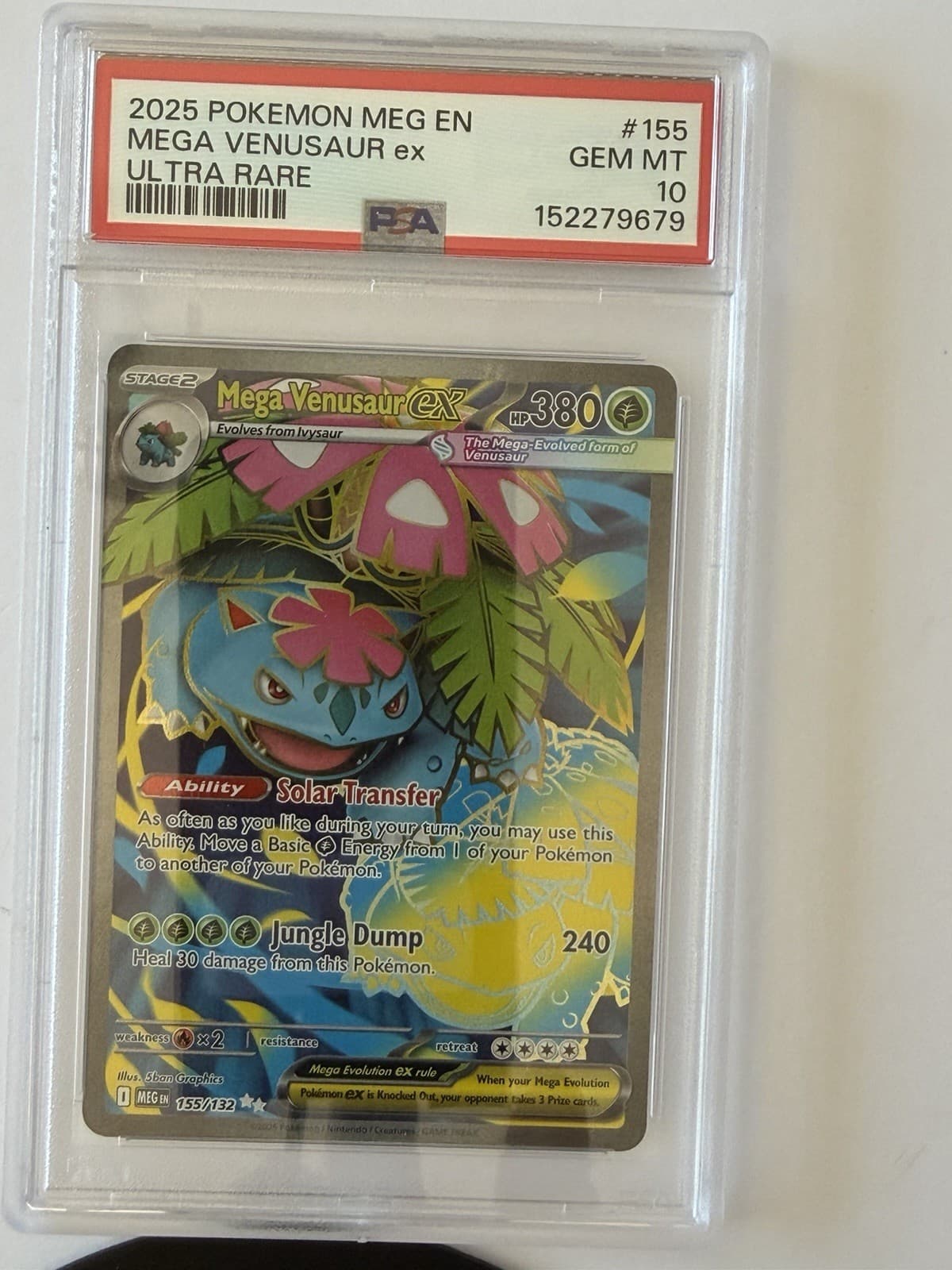 2025 Pokemon Mega Venusaur ex 155/132 Ultra Rare PSA 10 GEM MI