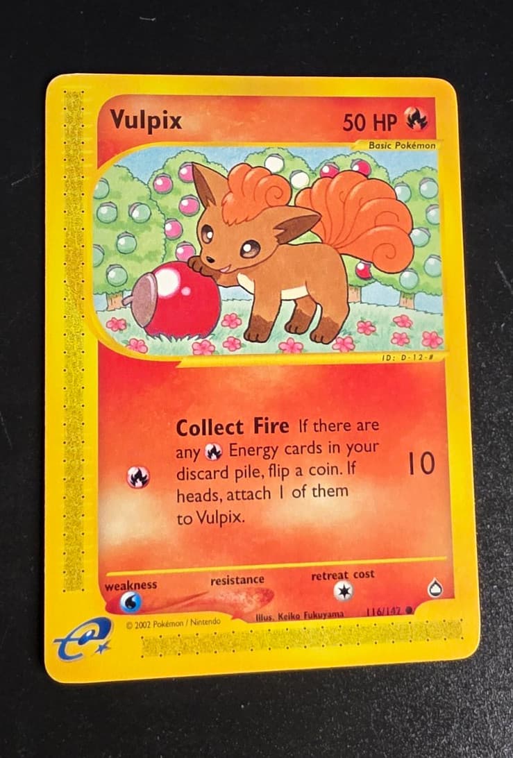 Pokémon TCG Vulpix 116/147 Aquapolis Regular Eng 2002 50HP Common ereader 2002