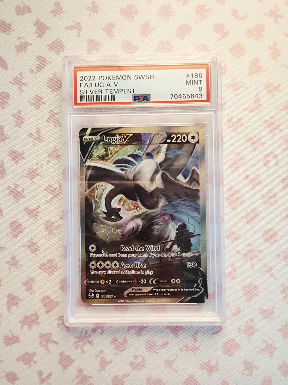PSA 9 Lugia V 186/195 Silver Tempest SWSH12 Alt Full Art Ultra Rare Holo
