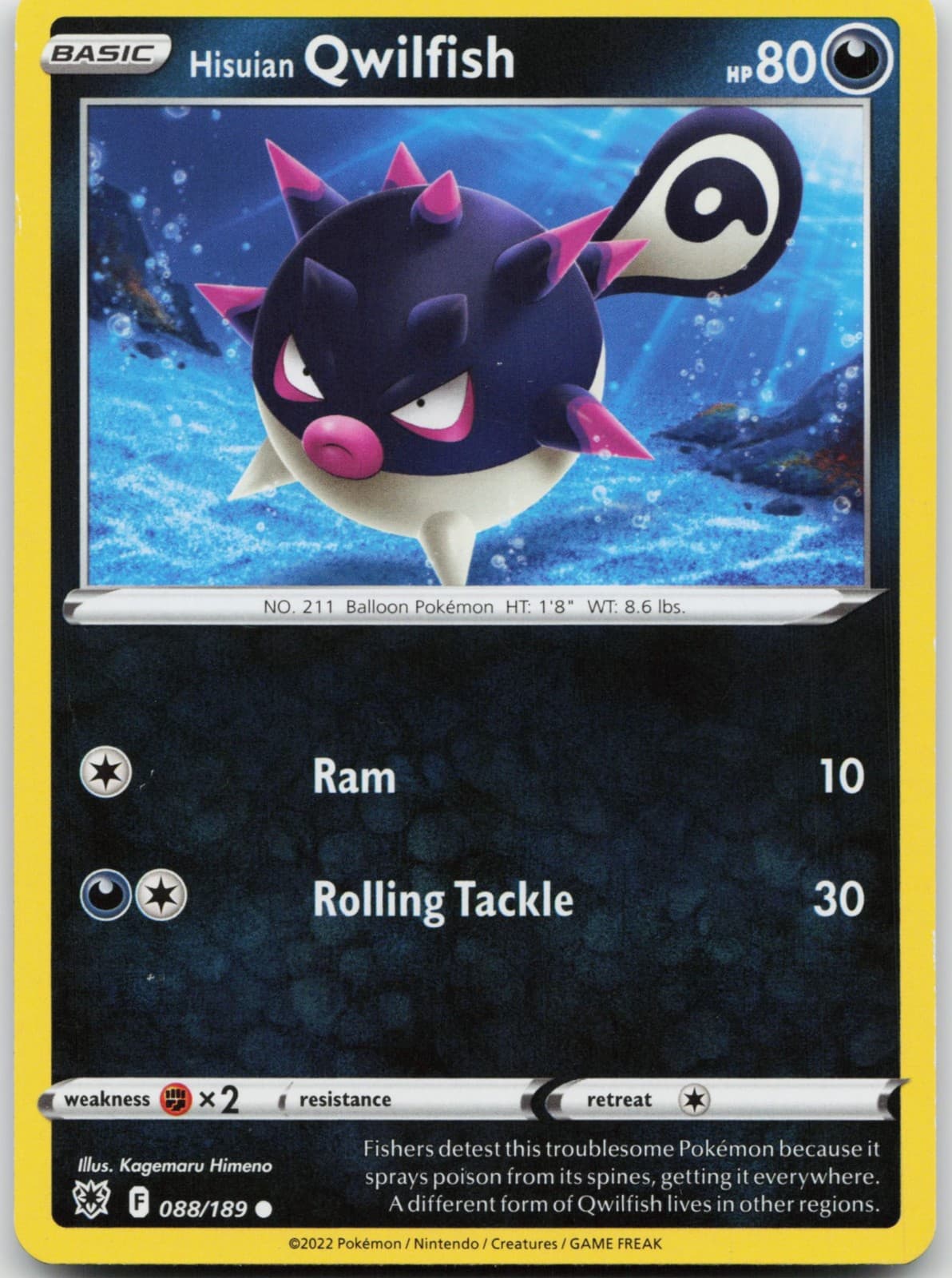 Hisuian Qwilfish (88) Pokemon SWSH10: Astral Radiance 088/189 LP