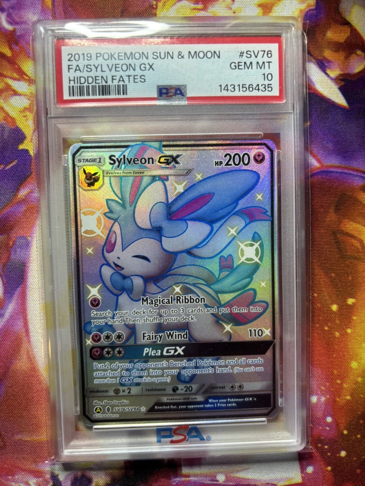 Sylveon GX SV76/SV94 Shiny Vault Hidden Fates Pokemon English PSA 10 GEM 2019