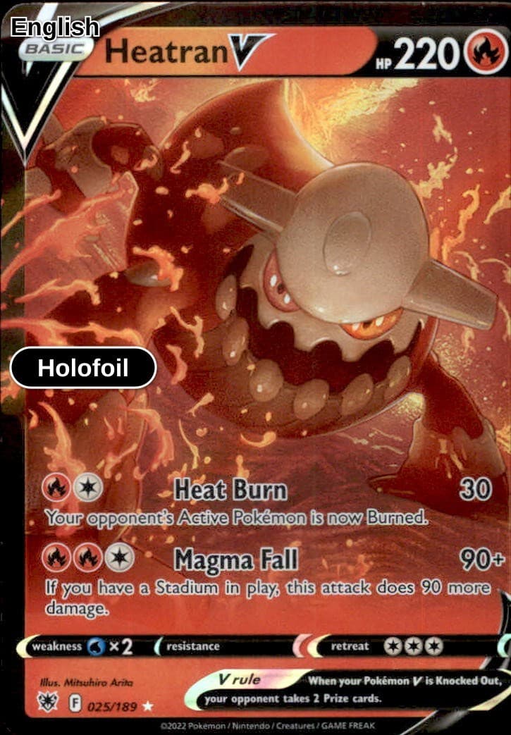 Holo Heatran V - 025/189 - SWSH10: Astral Radiance NM