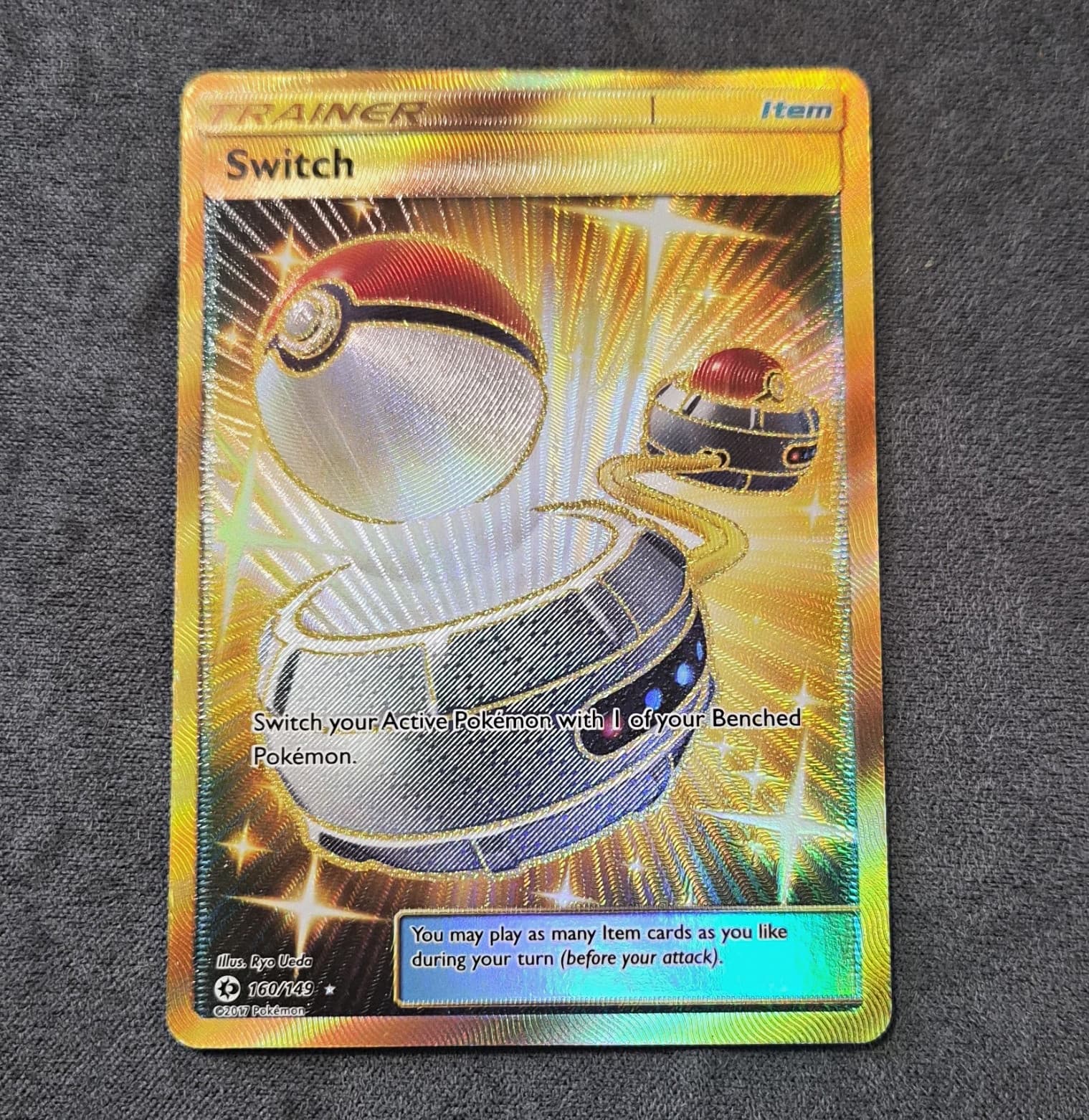 Pokemon Card - Switch 160/149 Sun & Moon Base Set Secret Rare Holo 2017