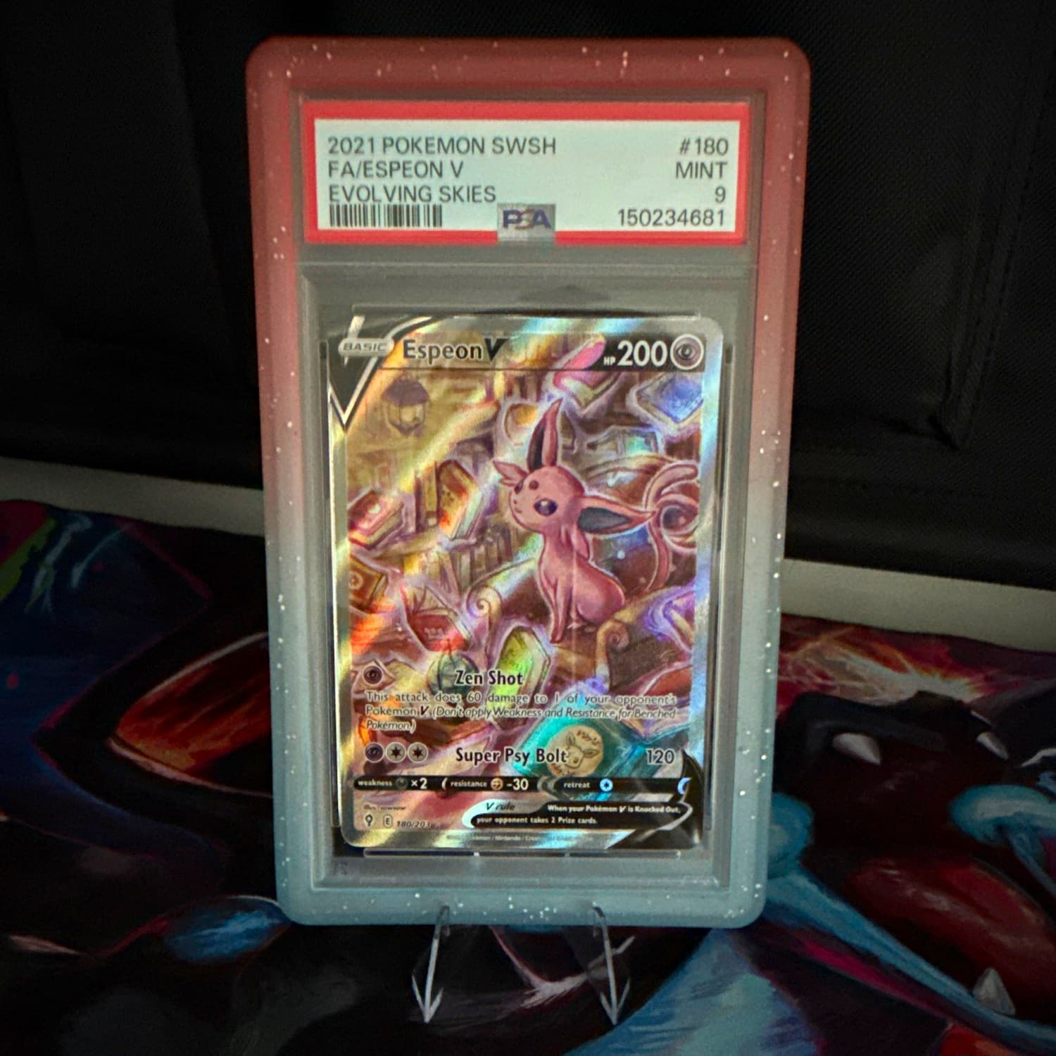 Espeon V 180/203 Evolving Skies PSA 9 Alt Full Art Holo