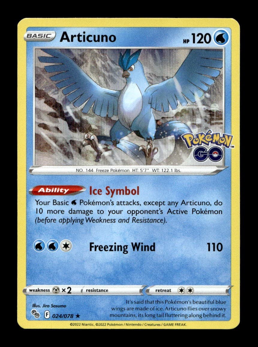 Articuno 024/078 Holo Rare Pokemon GO Pokemon Near Mint
