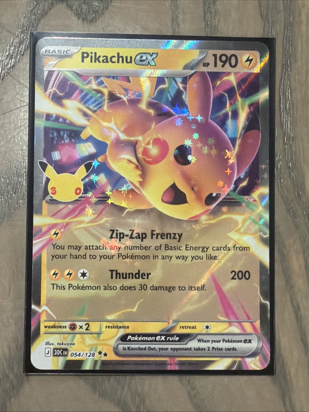Pokemon TCG 30th Celebration Pikachu EX 054/128