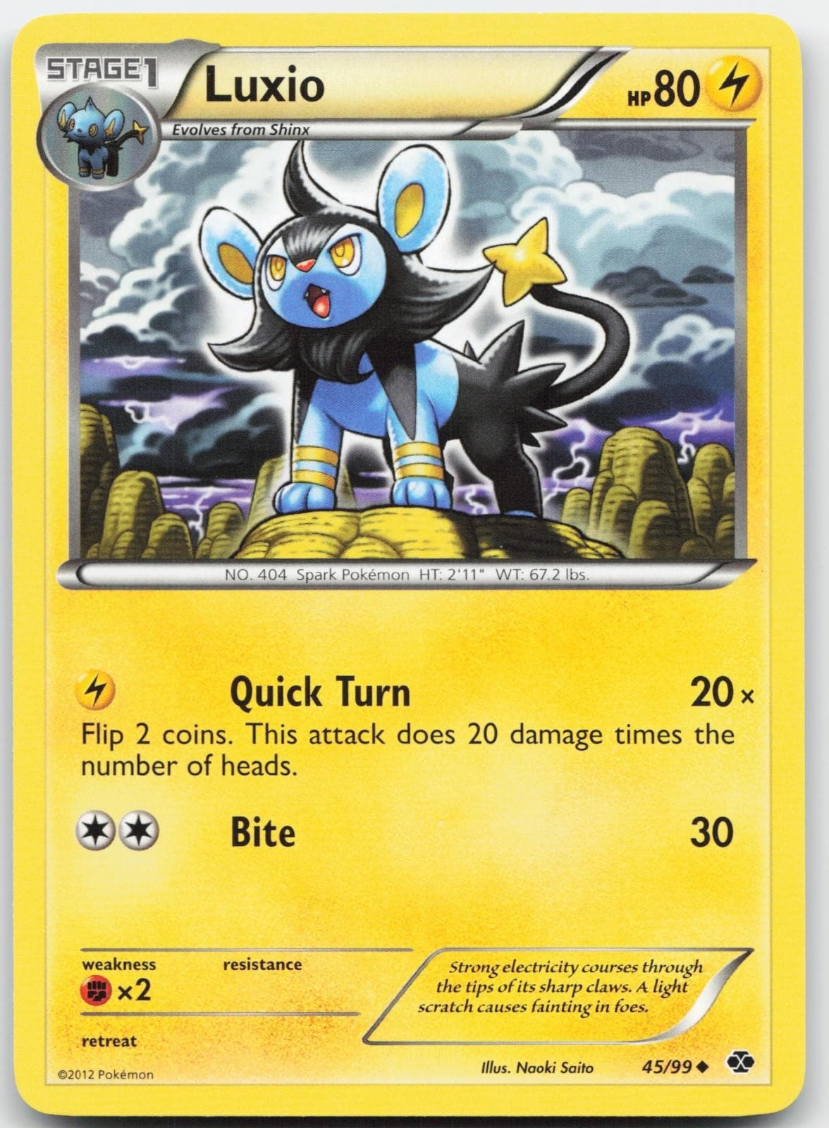 Luxio 45/99 Uncommon Next Destinies Pokemon Lightly Played